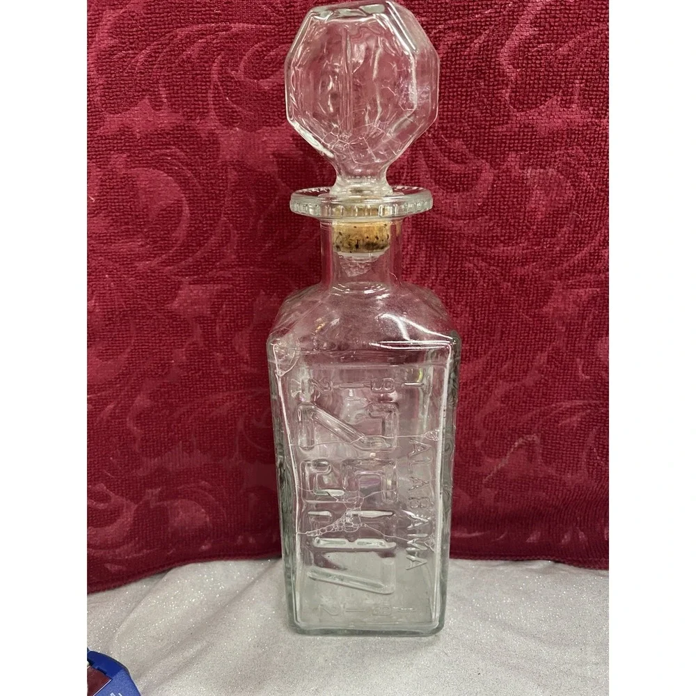 Walkers Deluxe Bourbon Decanter‎  License Plate VTG 70s  AL, LA, IOWA, NJ (1515)